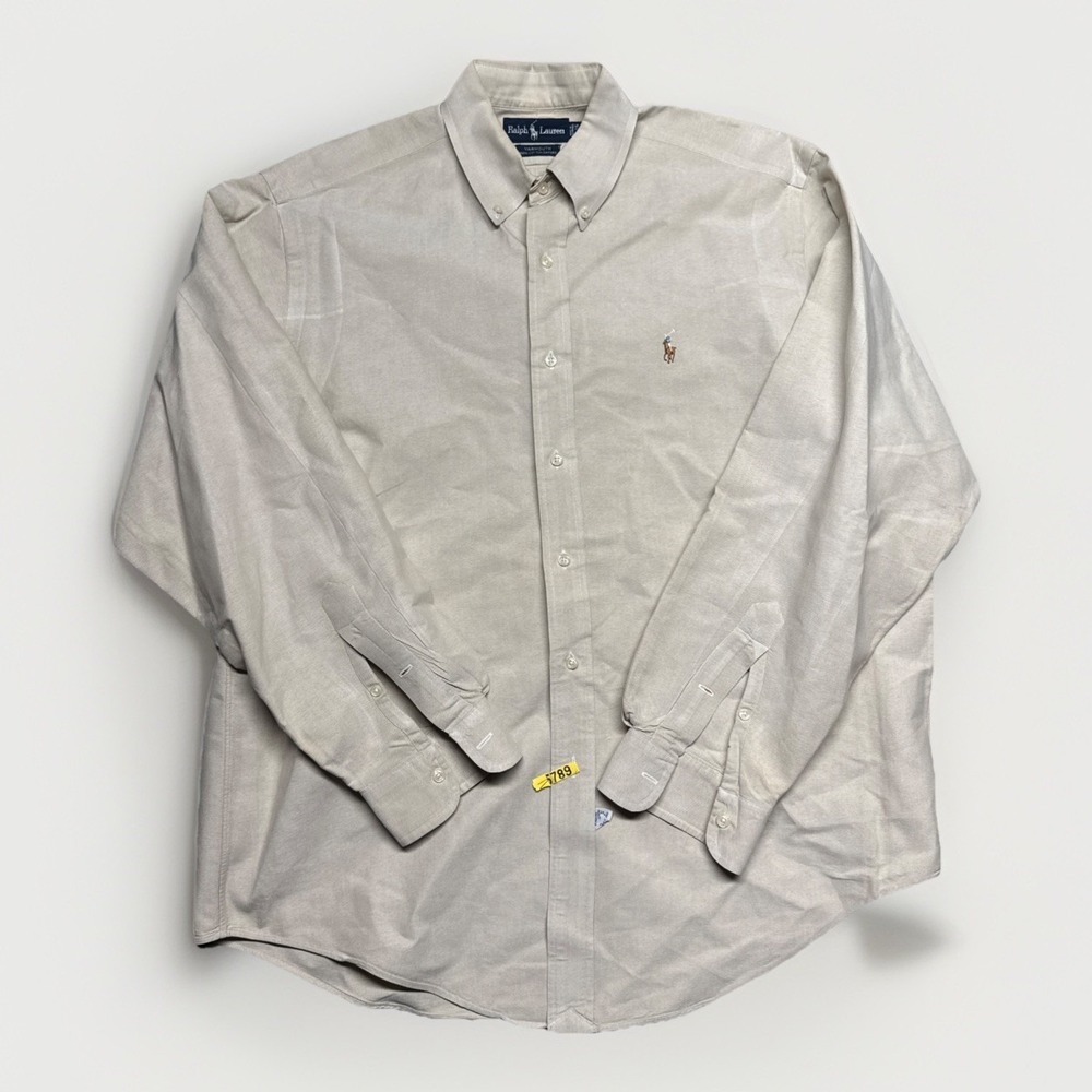 Ralph‎ Lauren Yarmouth Cotton Oxford Dress Shirt 16-35 Flesh Pony